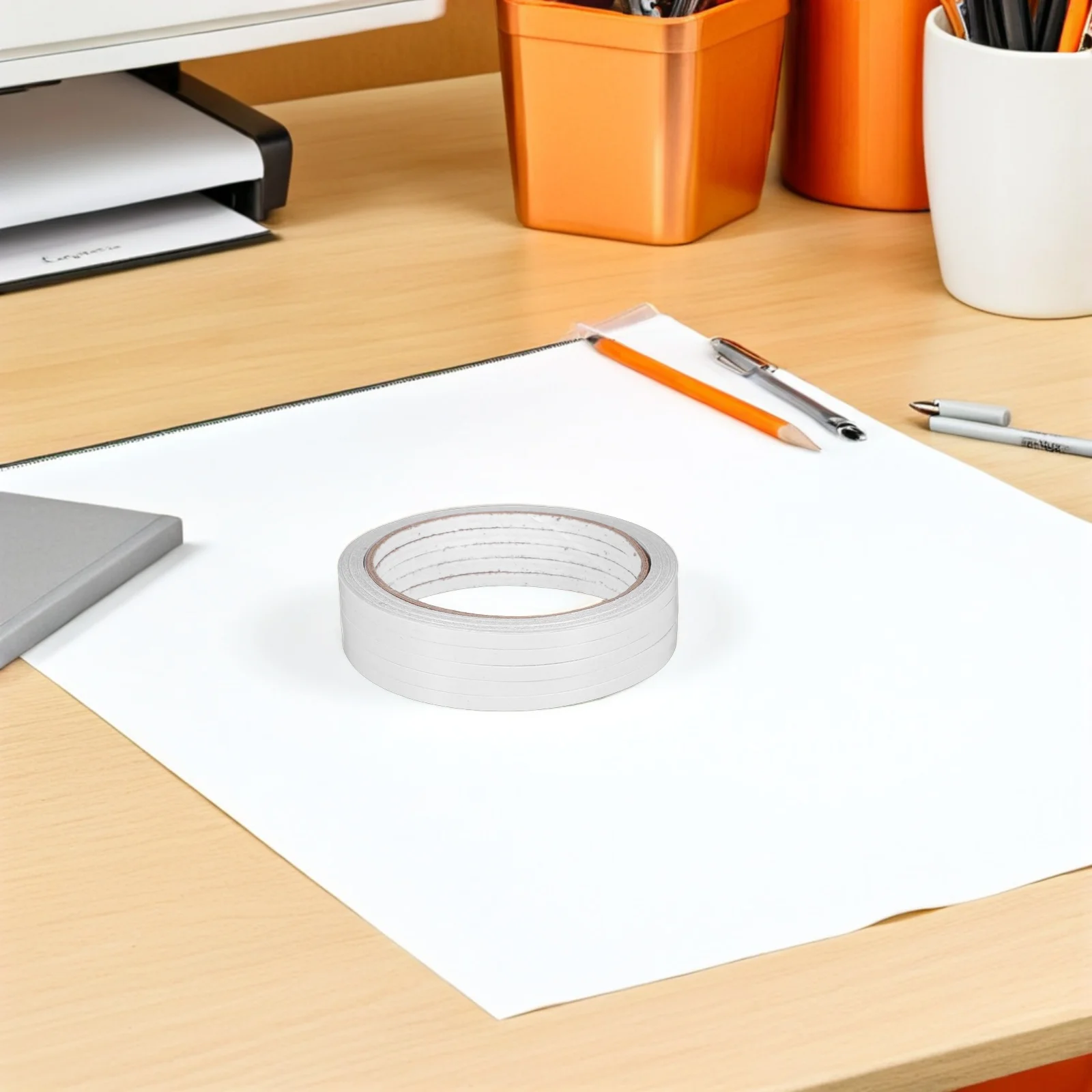 5pcs 1200X0.5Cm Double-Sided Adhesive Tape Heavy Duty Craft Mounting Tape For Office School Supplies Scrapbooking Diy Projects