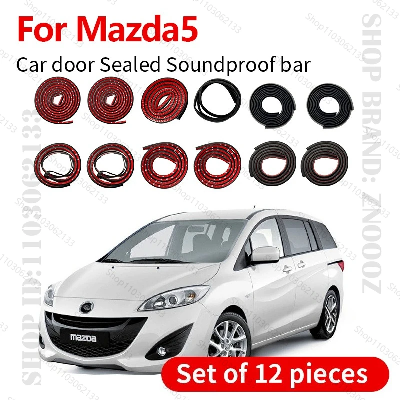 

For 2005-2014 Mazda5 Car Door Seal Strip Rubber Double Layer Sealing Protector Soundproof Strip Dustproof Seal Strip 12PCS Set