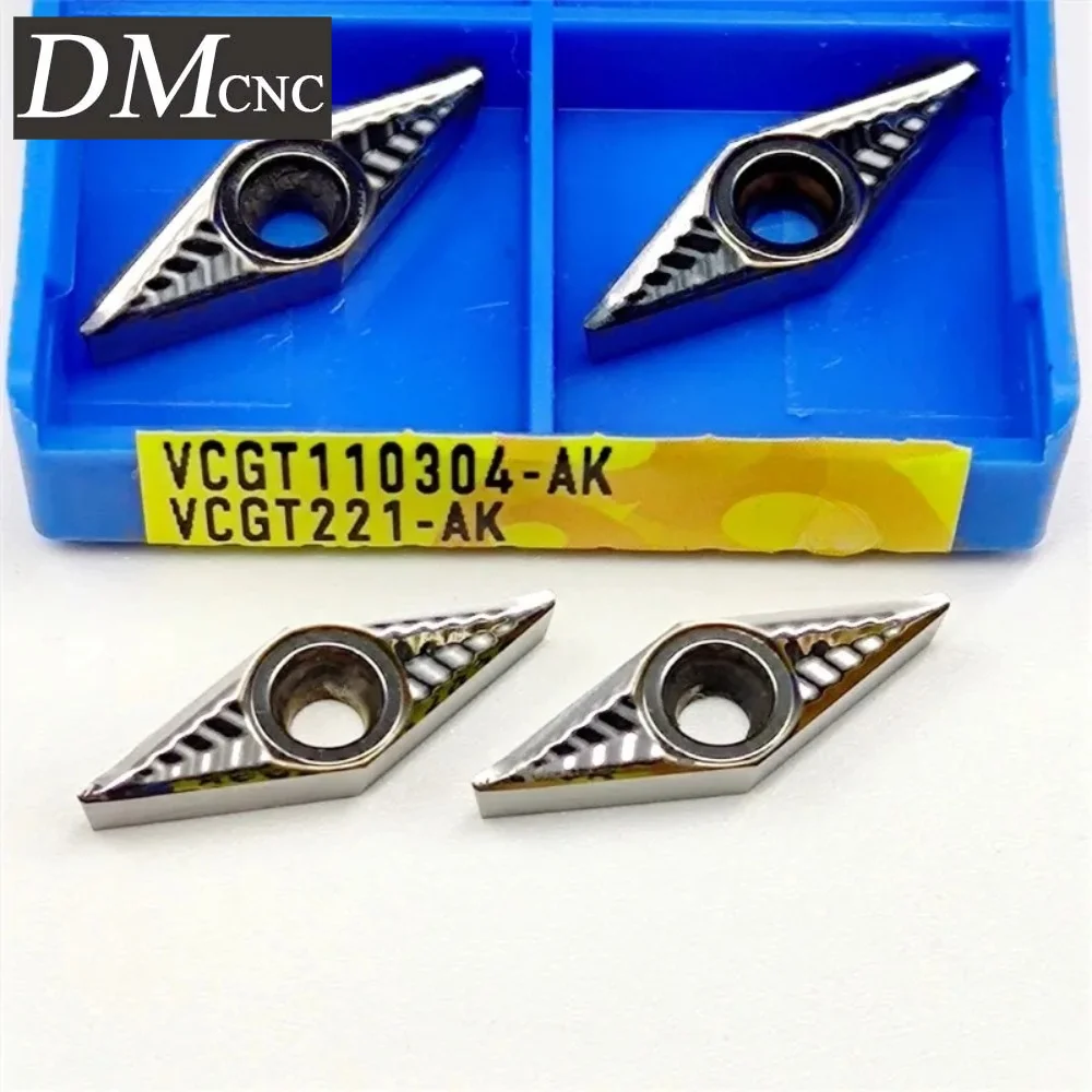 10/50/100 قطعة VCGT110302/04/08-AK ZM01 تحول إدراج لألومنيوم كربيد الأسمنت