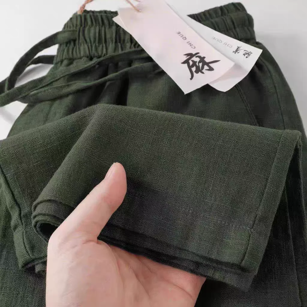 

Lightweight Breathable Pure Cotton Linen een Pants Men Women Straight Leg Casual Trousers Comfortable Sweat ng