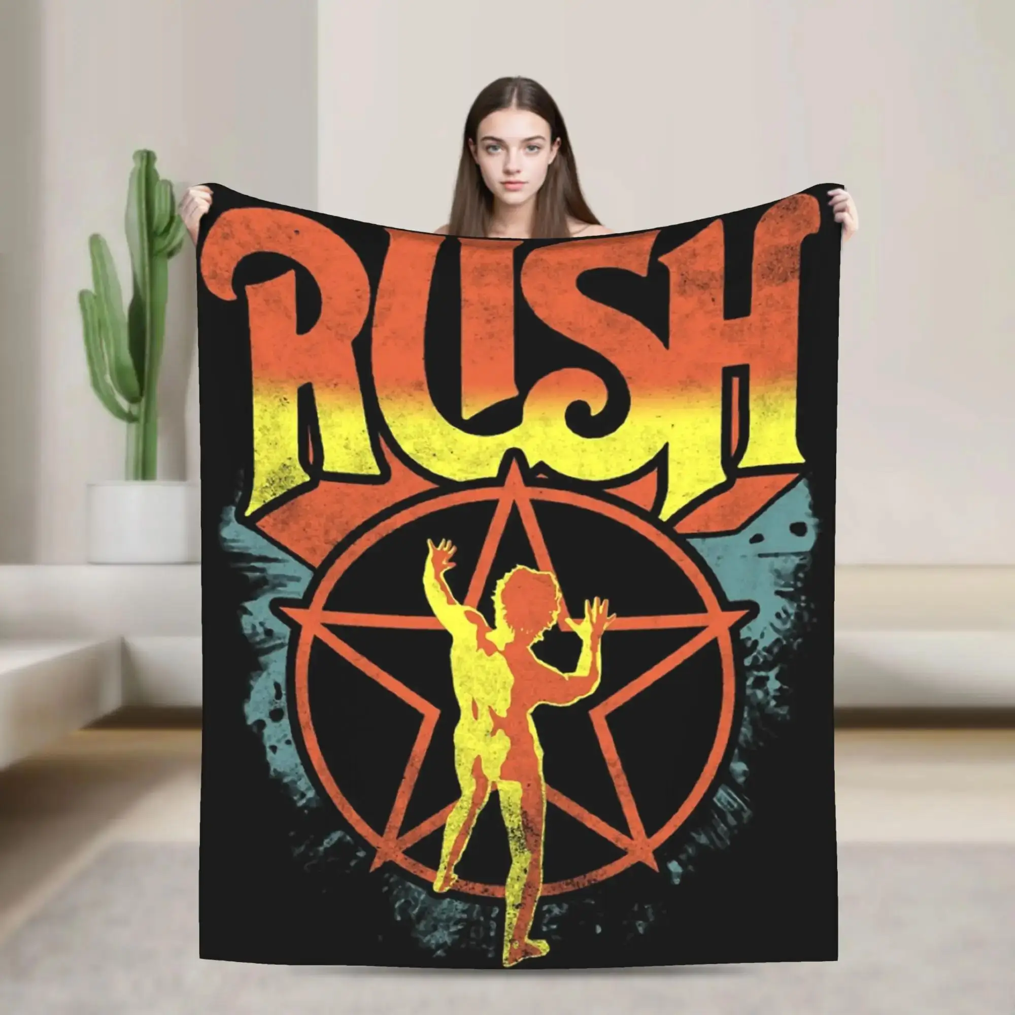 

Плед из фланели с принтом группы Rush, теплый, мягкий, для студентов, для дивана, кресла, кровати, покрывало на кровать