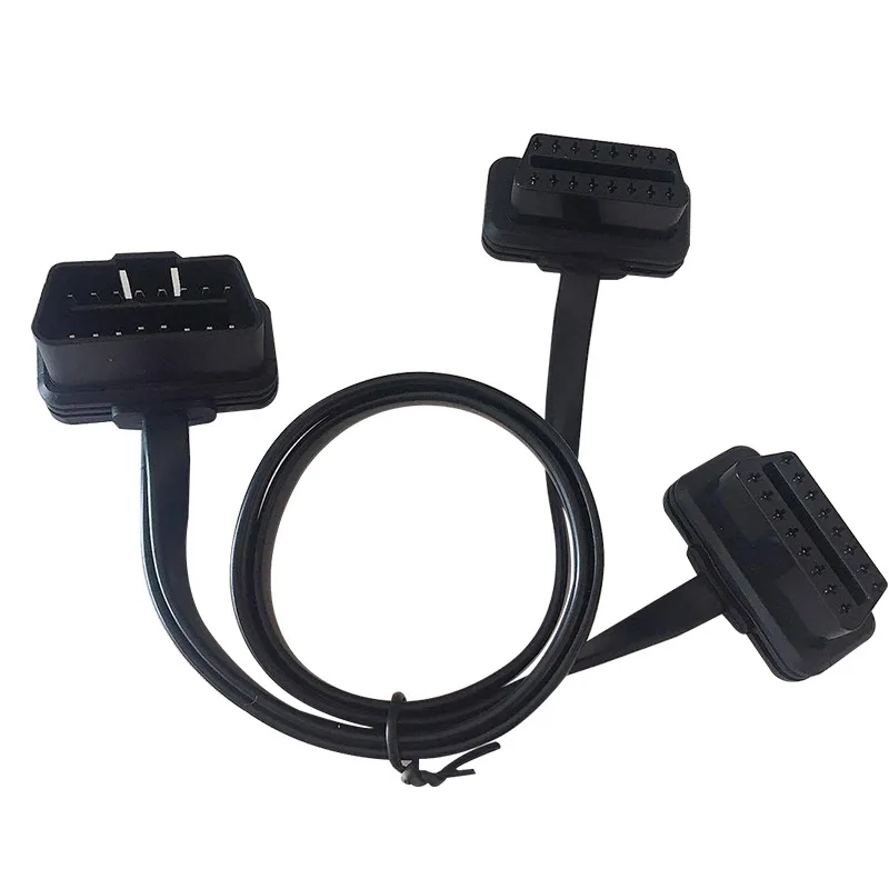 

12 В 24 В OBD «папа» на 2 «мама» Автомобильный удлинительный кабель 8-жильный 16-контактный плоский провод-адаптер Кабель-удлинитель OBD