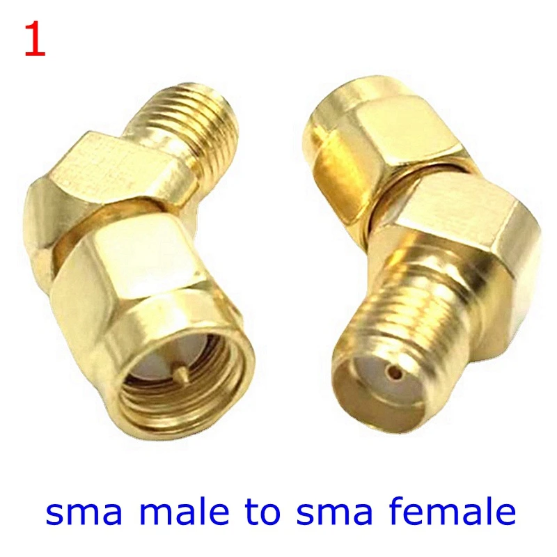 SMA To RPSMA 45° 135° Degree Bevel Male Female Adapter Connector 45 Degree 135 Angle SMA To SMA for WiFi Antenna/FPV Drone Brass