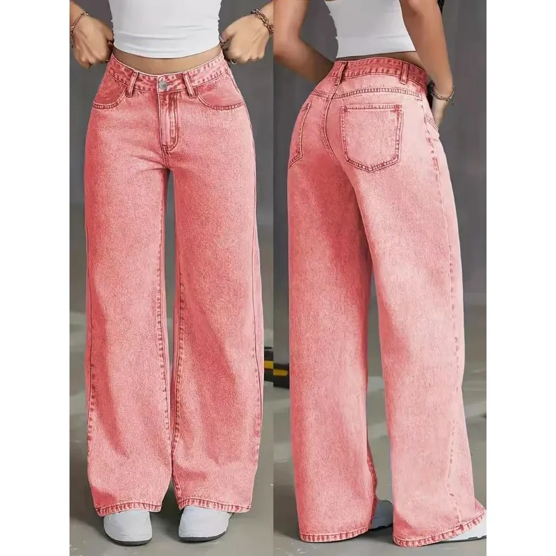 ارتفاع الخصر مستقيم الساق الجينز المرأة الخريف الشتاء جديد فضفاض السراويل الطويلة غير رسمية العلامة التجارية العصرية الترفيه المألوف النساء الجينز #6