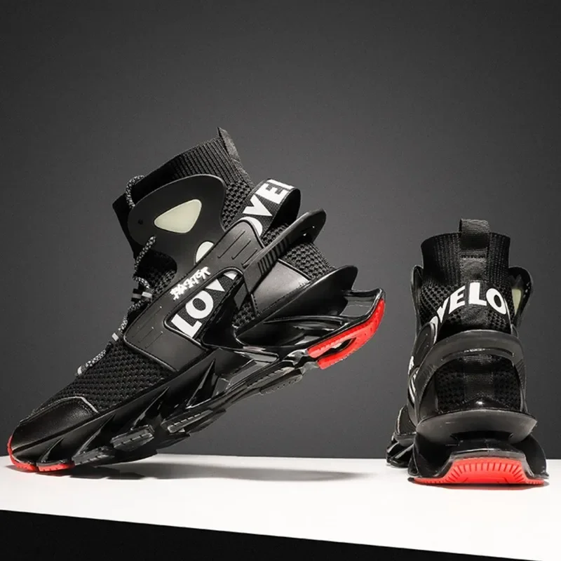 Large Men's Sports Shoes Fashionable Thick Sole Shock-absorbing Elastic Breathable Soft Sole Basketball Shoes Running Shoes 2026