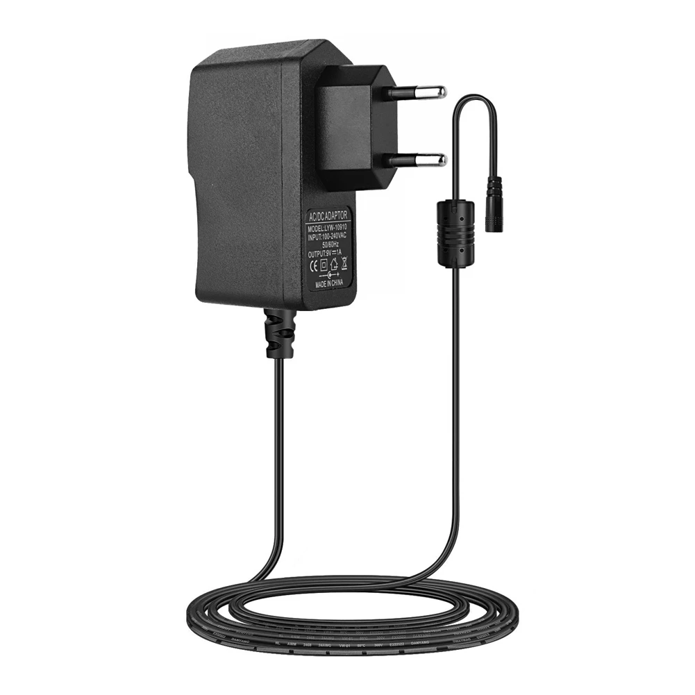 Pedal de efeito de fonte de alimentação com cabo de 2M 9V 850MA Adaptador de alimentação para pedais com efeitos de guitarra elétrica, plugue UE