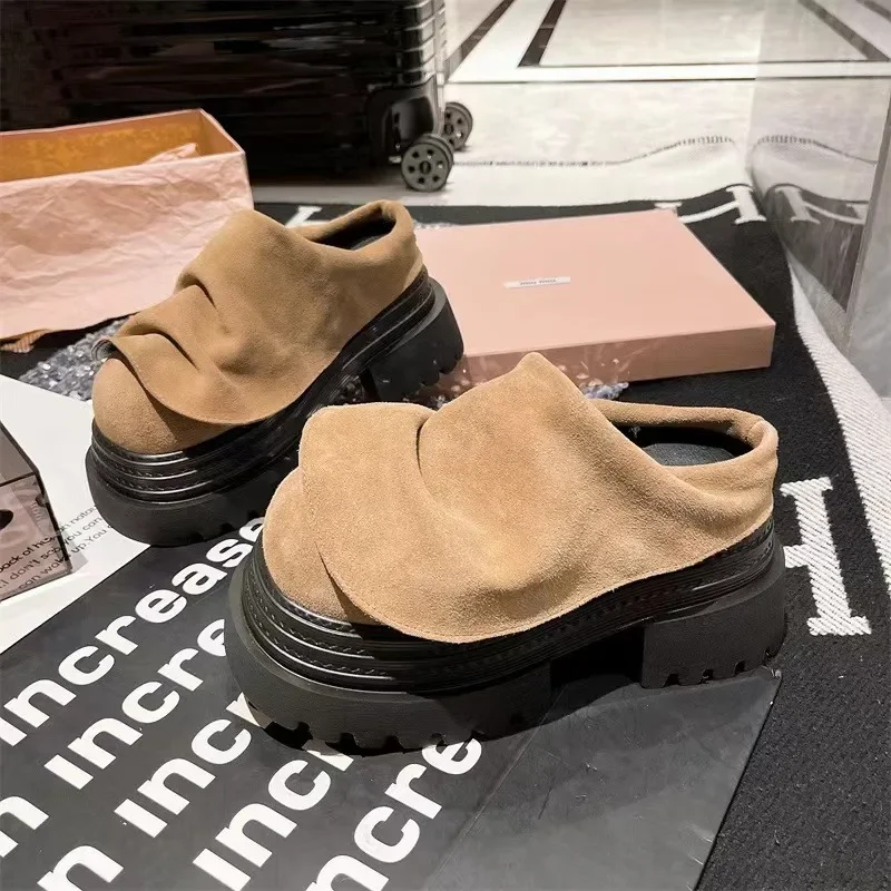 

Ladies Shoes 2025 Brand Closed Toe Women's Slippers Fashion Retro Style Casual Slippers Women New Best Seller Platform Slippers
