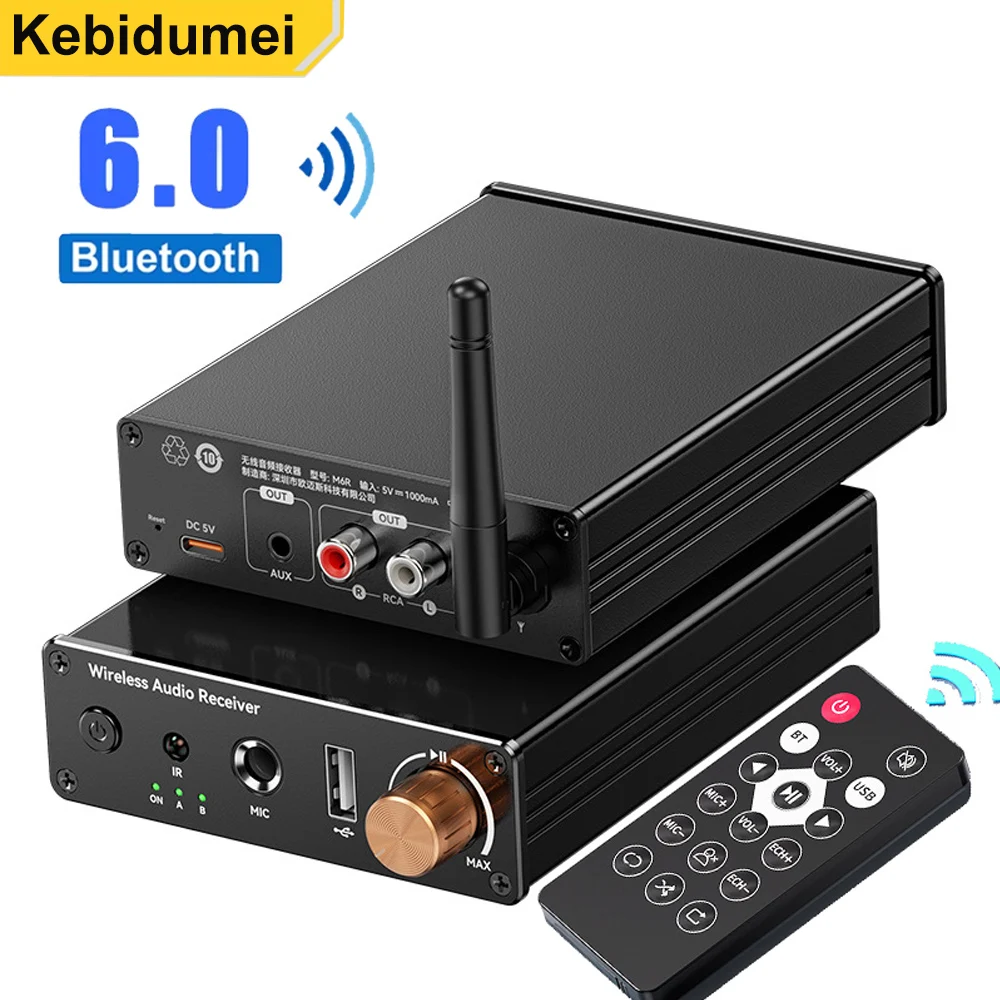 Bluetooth 6,0 Audio Receiver Sender Wireless Audio Adapter U-Disk 6,5 MM Karaoke Drahtlose Musik Verstärker Für Lautsprecher auto