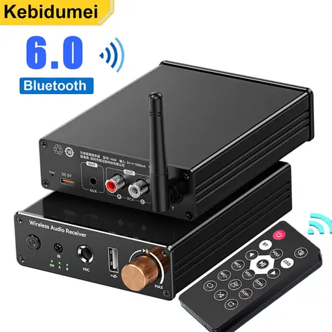 Bluetooth 6.0 Audio Receiver Transmitter Wireless Audio Adapter U-Disk 6.5MM Karaoke Wireless Music Amplifier For Speaker Car