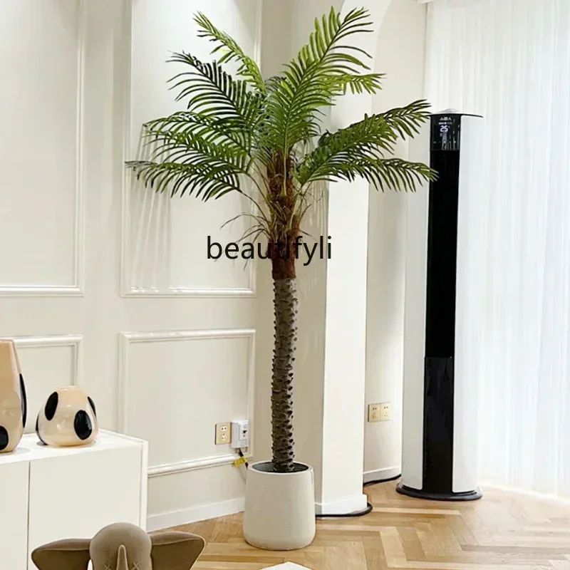 TTT Imitation Coconut Tree Palm Tree Tropical Green Plant Large Indoor and Outdoor Shopping Decoration Fiberglass Landscape Tree