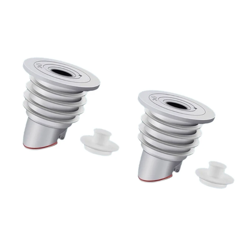 2pcs Sewer Pipe Seal Rings Cover Silicone ABS Washing Machine Sealing Plugs set for Odor Prevention & Drain Protections