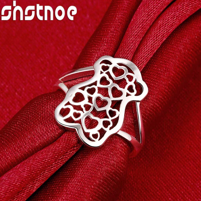 Hot-Selling New 925 Sterling Silver Hollow Multi-Heart Ring Men Women Party Engagement Wedding Birthday Cute Jewelry Accessories