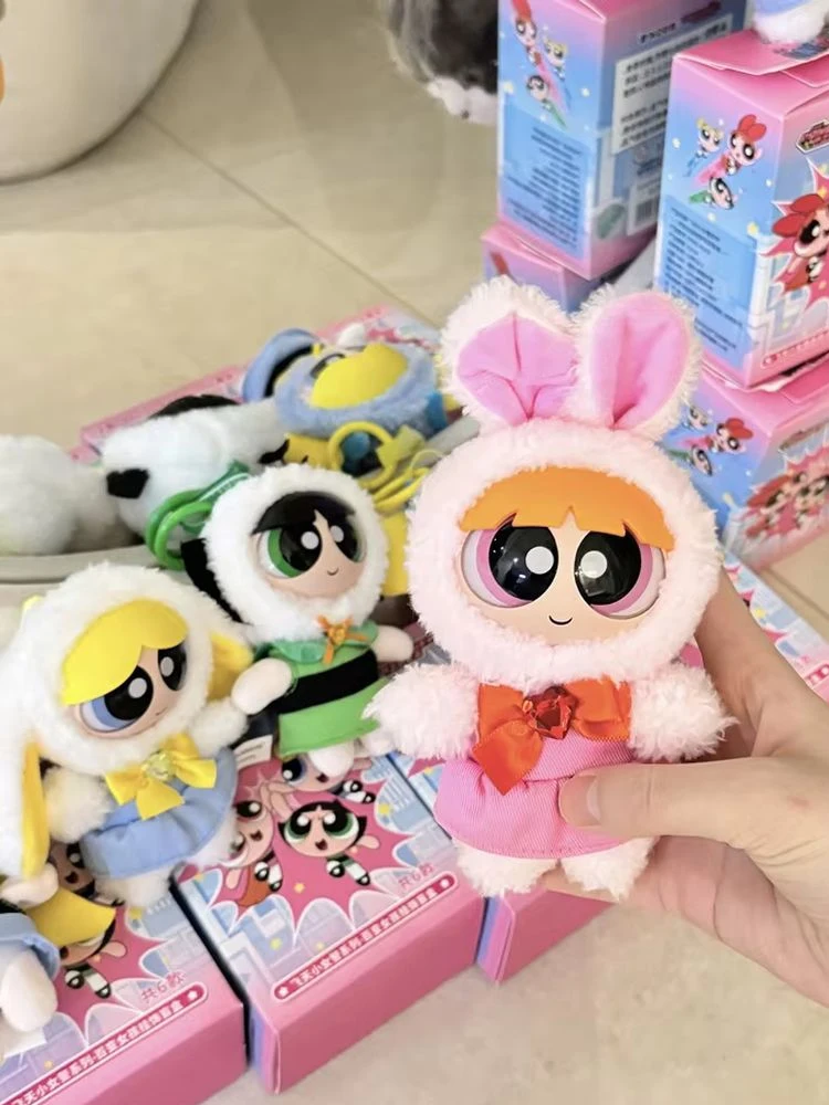 HUGKIS The Powerpuff Girls Variety Girl Series Vinyl Plush Blind Box Chicas Superpoderosas Powerpuff Anime Cartoon Pendant Gift