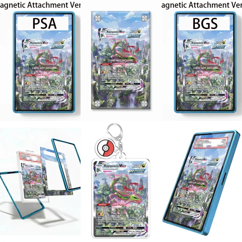Art Display for Pokemon Sword Shield Rayquaza VMAX Anime Expand Art Fans Gifts Recyclable Acrylic Protective Case Keychain