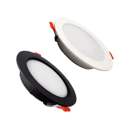 Wąska led typu downlight biała czarna 4-calowa 5-calowa domowa 15W 8 cali 6 cali komercyjna oprawa 18w 24W wpuszczane oświetlenie sufitowe 30W