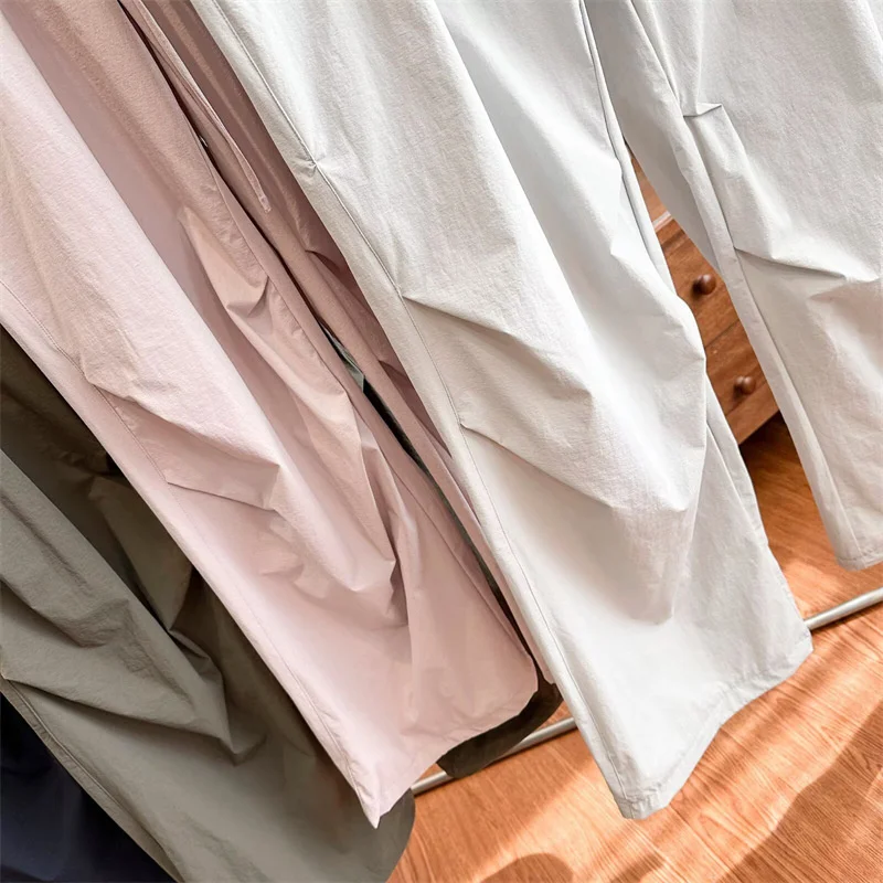 Cargo Sport Pants Women Safari Style Trousers Outdoor Quick-drying High Waist Spring Summer Thin Sun-proof Straight Casual Pants