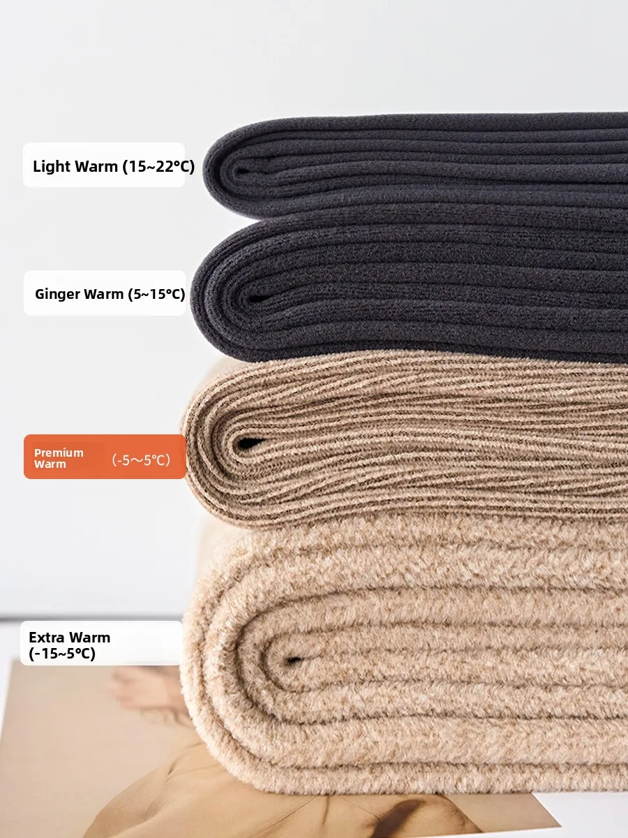 Pantalones de yoga de piel de arca de cintura alta Thiened Fce Ropa de abrigo para mujer que aprietan el abdomen y la cadera Base de lana mate brillante L...