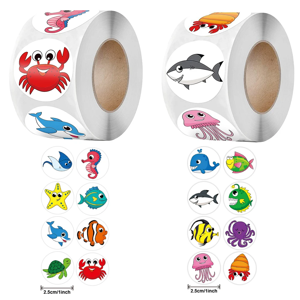 

500pcs/Roll Cute Cartoon Plant Flower Rose Seal Label Stickers Decoration Decals Toy DIY Guitar Suitcase Kid Reward Sticker Gift