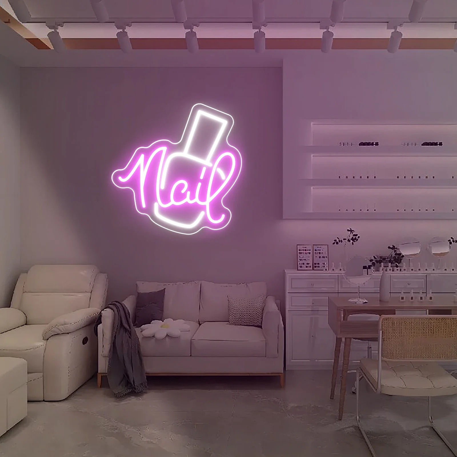 nails neon signs luzes led decoracao de sala de beleza wall art salao manicure estudio bussiness 01