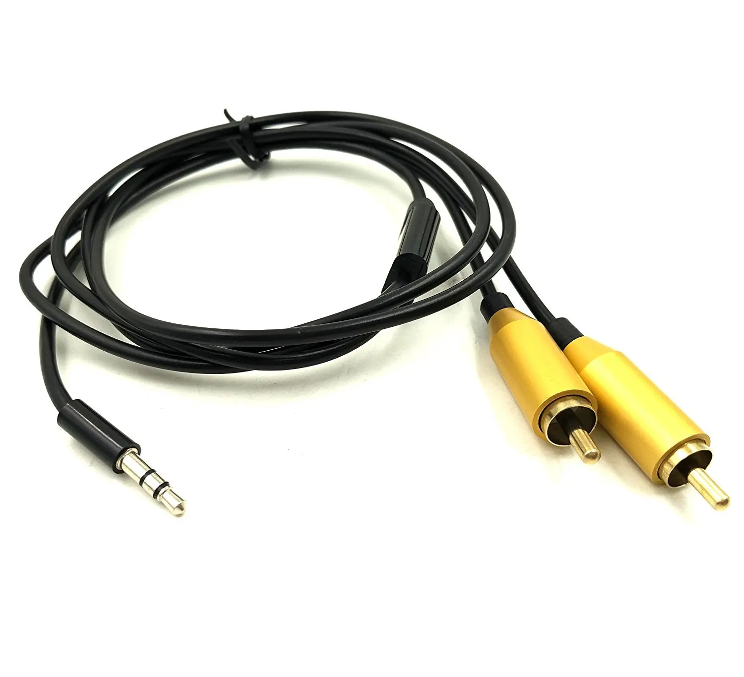 3.5mm 1/8" Male to 2RCA Male Car AUX Audio Extension Cable MP3 PC 0.8M