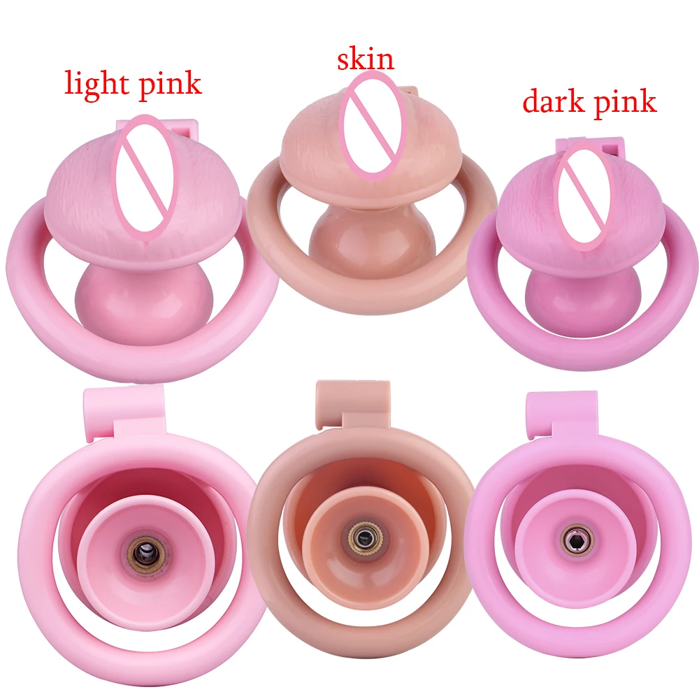 FRKO ABS Inverted Sissy Chastity Penis Cage Device Real Clitoral Labia Male To Female 4 Lockcock Rings Sex Toys Pussy Worship - view 4