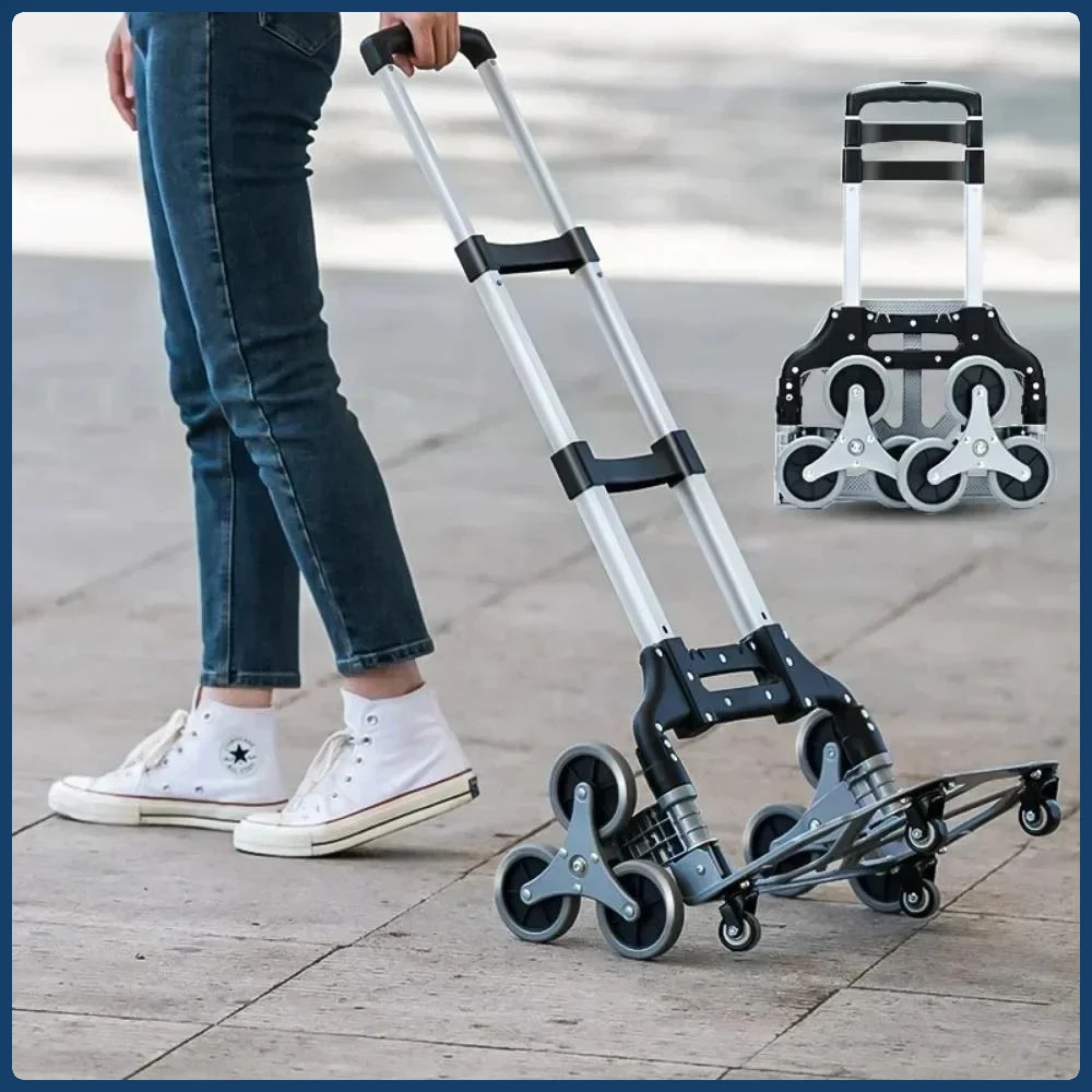Foldable Household Hand Cart - Portable Push Pull Cargo Trailer for Luggage & Heavy Items, Small Utility Wagon, shopping cart