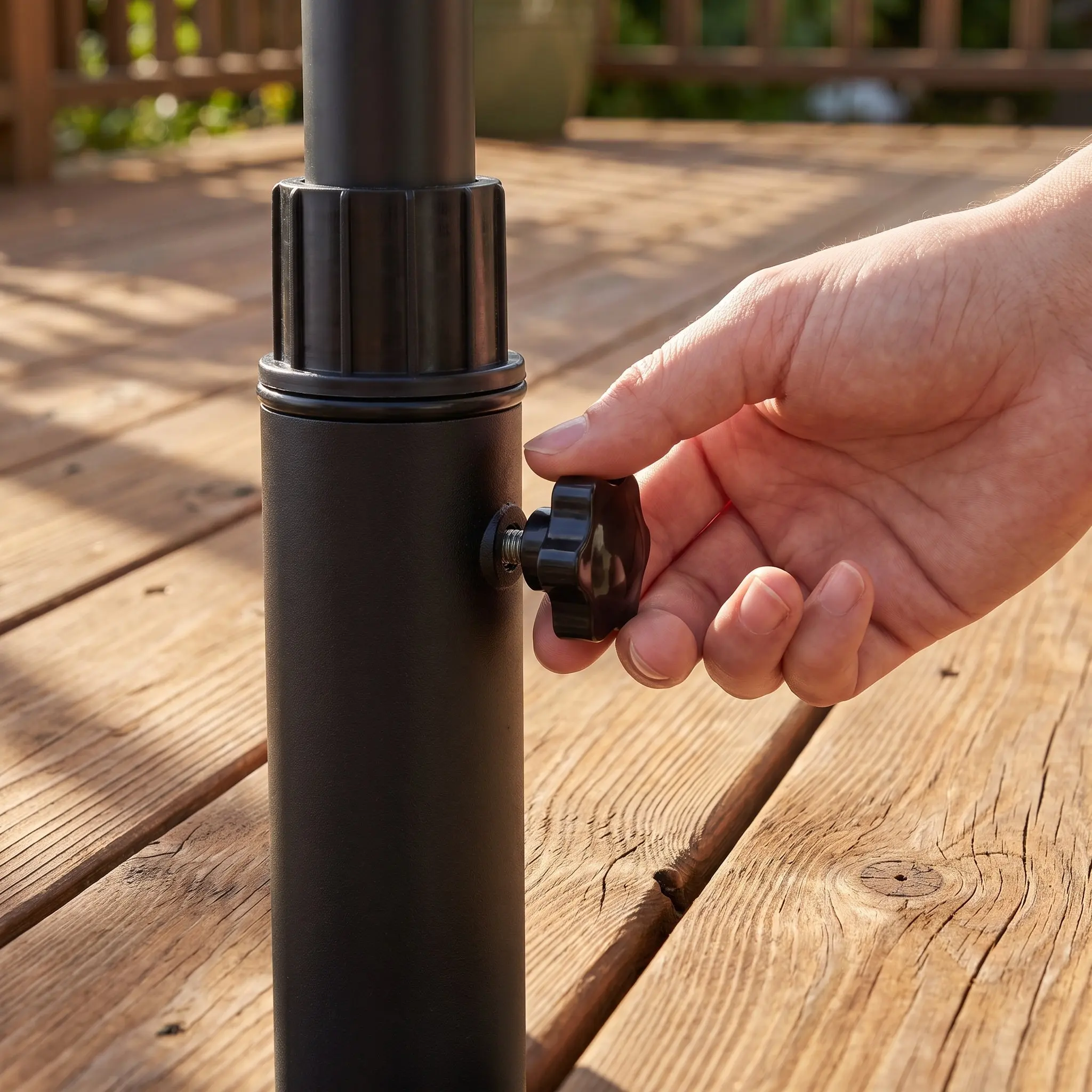 1Set Patio Umbrella Base Adapter 3 Tier Tubular Sleeve Robust M8 Thread Replacement Outdoor Umbrella Base Stabilizer Sleeve