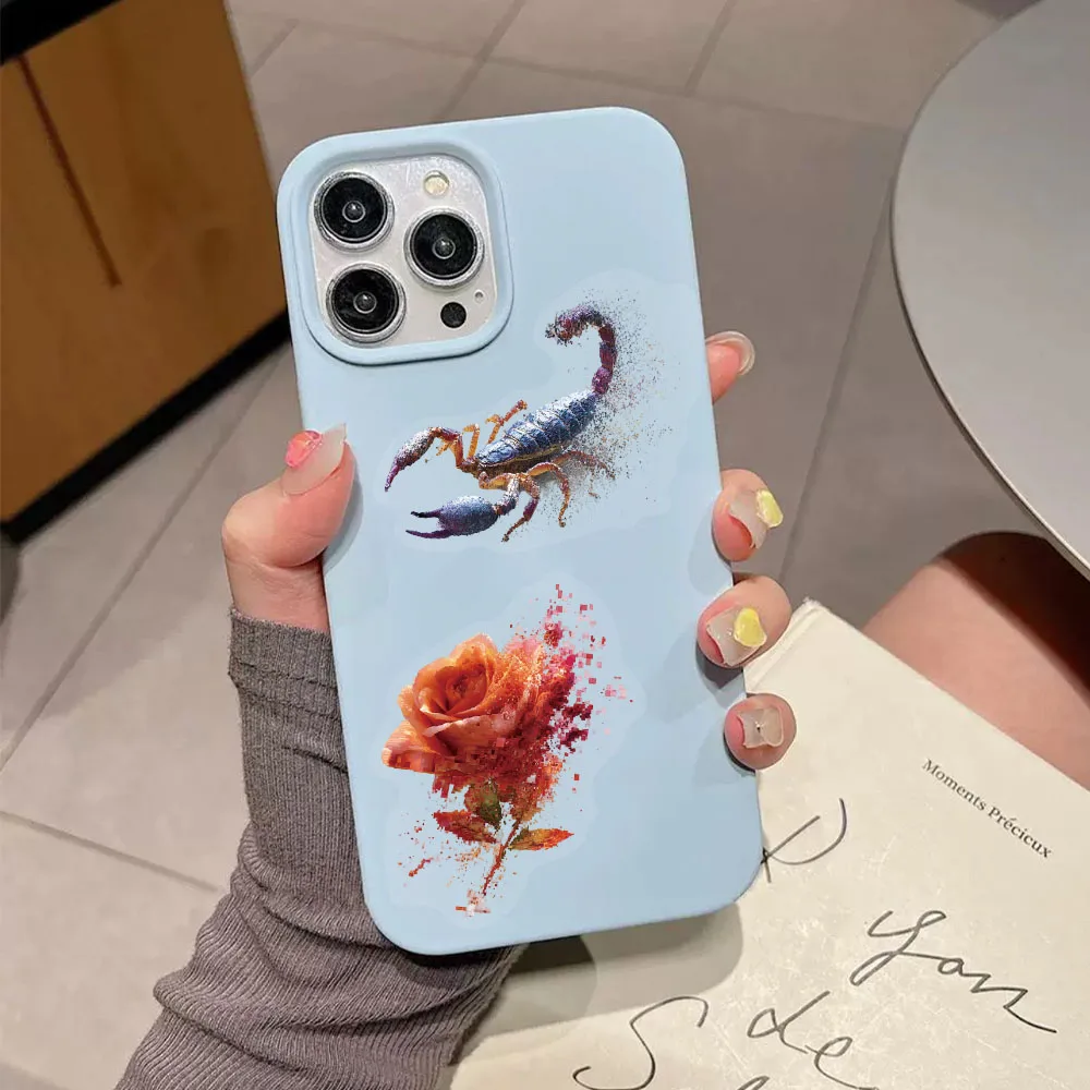 50 قطعة حركة التحول البحوث الحيوان الديكور ملصق حزمة DIY بها بنفسك سجل القصاصات اللوحي لعبة شفافة ملصقات الديكور