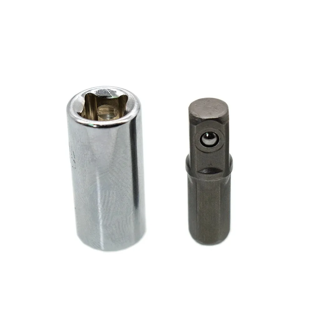 2Pcs 1/4 Vierkante Drive Tot 1/4 Hex Schacht Klopboormachine Socket + 1/4 Boor Socket Adapter Voor Alle Quick veranderen Klauwplaten 2000 In/Lb