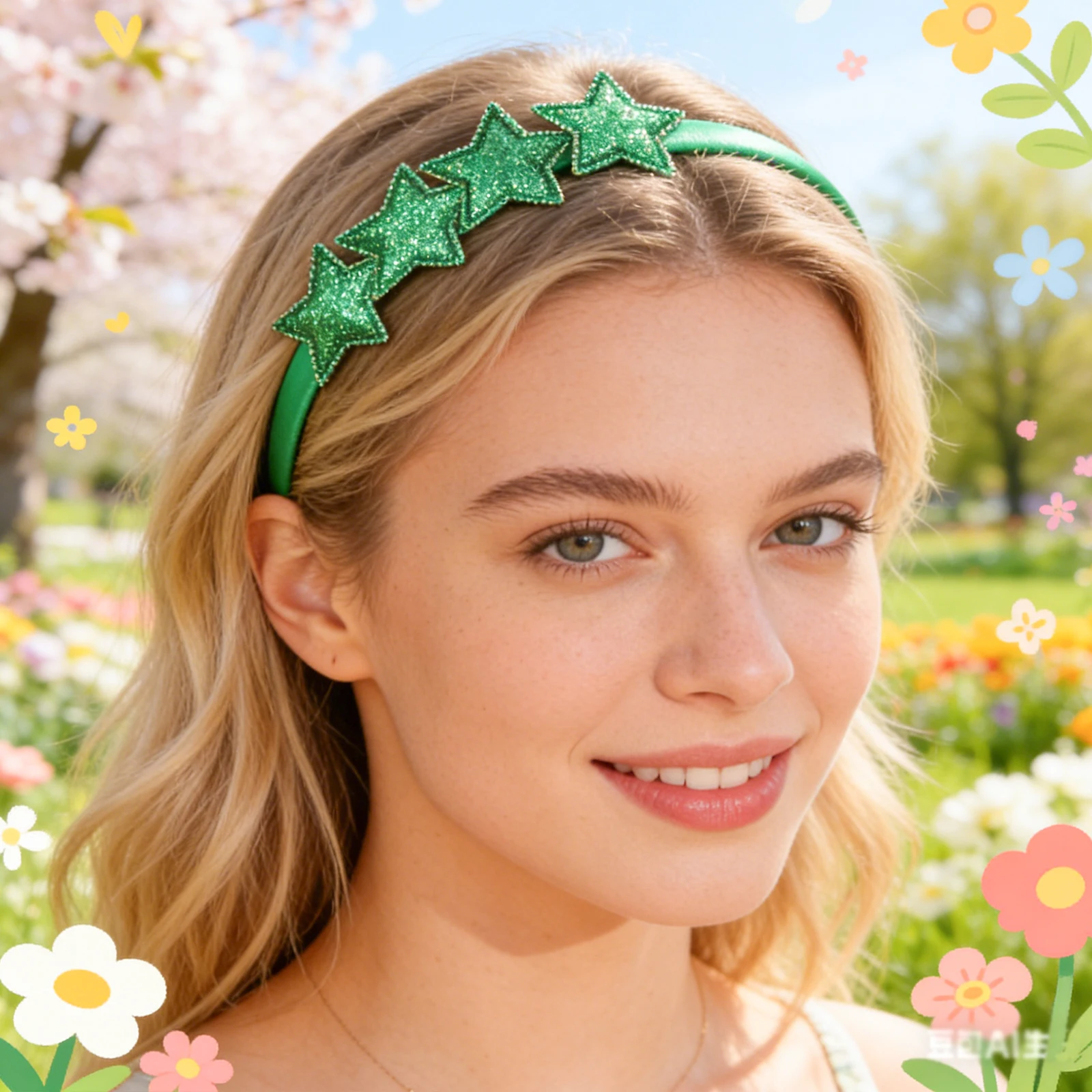 5/10 pieces, colorful sparkling star headband, sparkling pentagonal star headband, soft fabric headband.