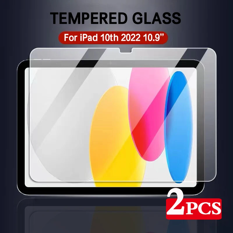 

2PCS Screen Protector For iPad 10th 2022 10.9'' ipad 10 A2757 A2777 A2696 Protective Film Anti Scratch Clear Tempered Glass