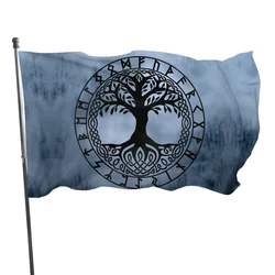 Yggdrasil drzewo runy flaga Viking drzewo życia flagi mitologia nordycka prezent wiszący Banner Home Decor