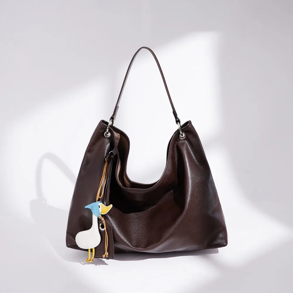 2026 Simple and Versatile Pendant Niche Oblique Span Bag Contrasting Color CommuterLarge Capacity Fashionable and Exquisite