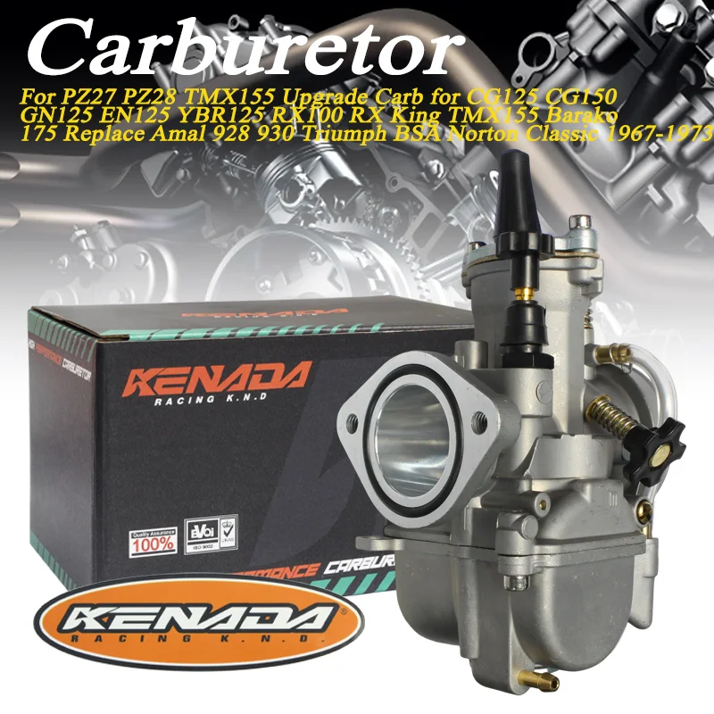 Карбюратор PWK 28 мм с фланцем 2 дюйма для PZ27 PZ28 CG150 CG/GN/EN/YBR125 RX100 RXKing TMX155 Barako175 Amal928 930 Triumph BSA Norton