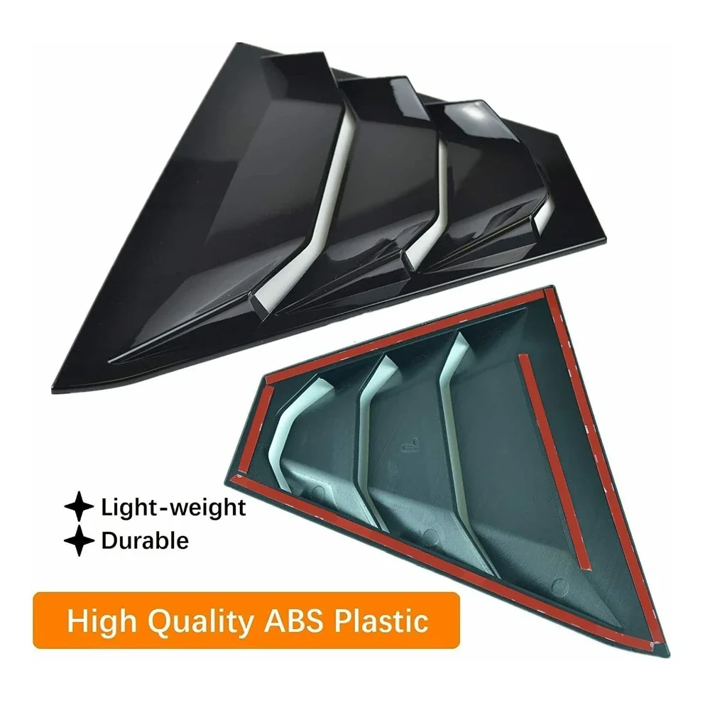 For Nissan Altima 2019-2022 Rear Outer Side Window Louvers Cover Decorative Window Air Vent Cover Spoiler Trim Gloss Black
