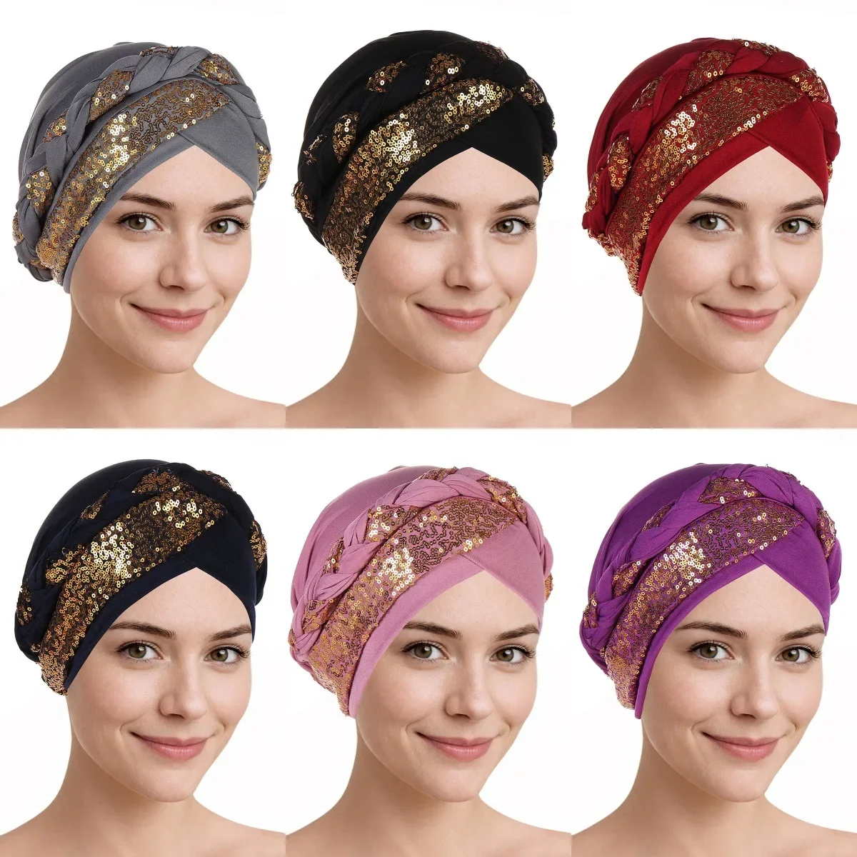 

10pcs India Hat Braid Jersey Turban Cap Beanie Bonnet Canner Islamic Headwear Cancer Chemo Caps Muslim Hair Loss Head Wrap Cover