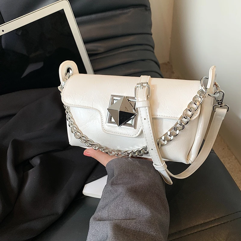 Luxury Silver Handbag Women Bag High Quality Leather Crossbody Bag For Lady 2024 Fashion Shoulder Bag Designer Handbag And Purse