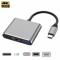 3 In 1 USB Type C To HDTV Converter Cable USB Type C To HDMI-compatible Adapter Cable For Samsung Huawei Xiaomi Laptops Macbook