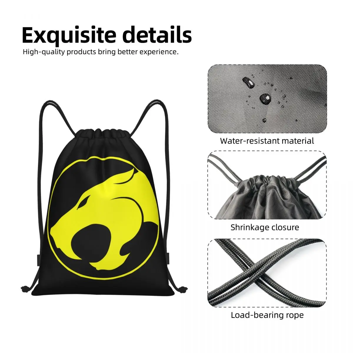 Custom Thundercat Manga Anime Drawstring Backpack Bags Women Men Lightweight Gym Sports Sackpack Sacks for Shopping