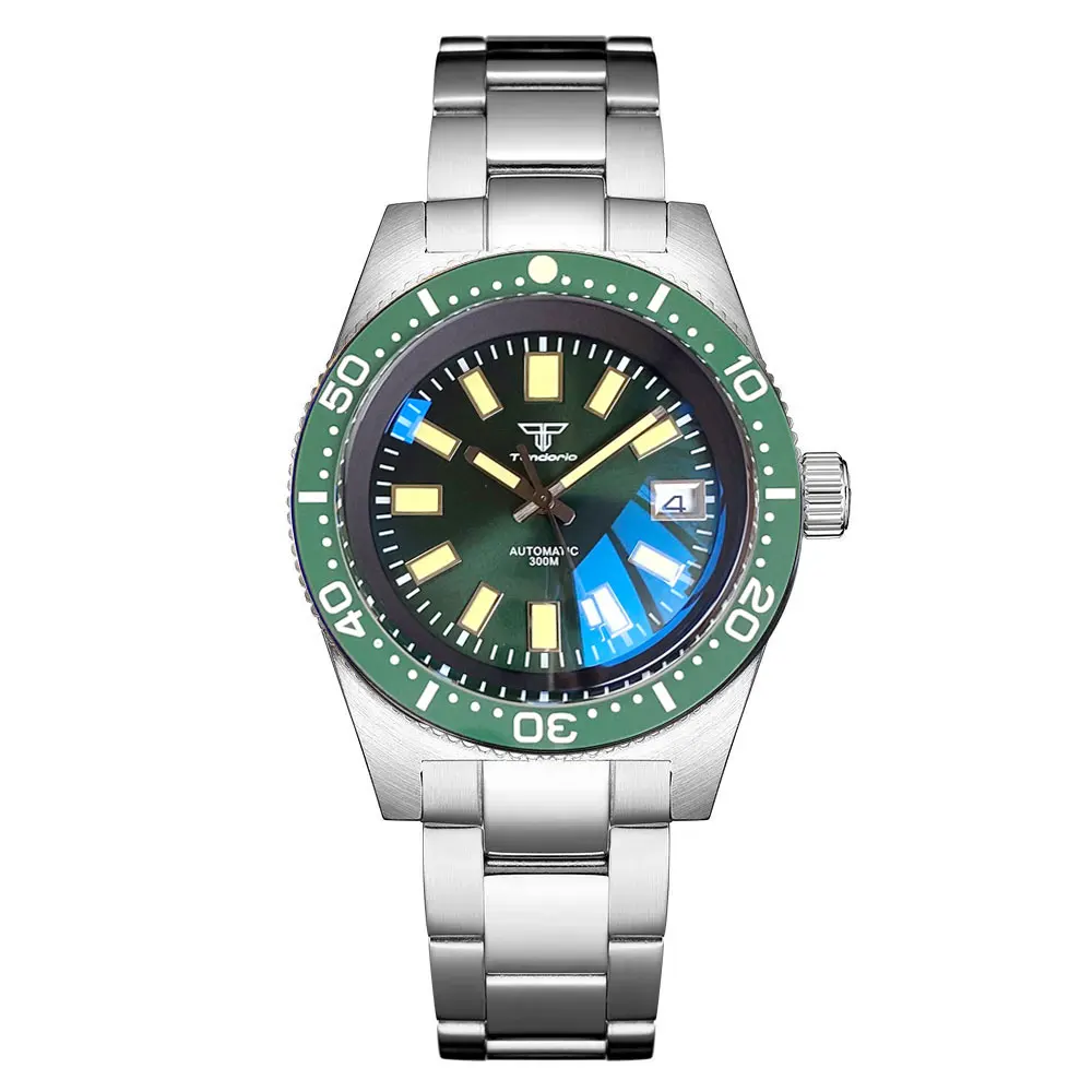 41mm verde masculino Dive-62MAS relógio nh35 automático 200m à prova dwaterproof água ar revestimento safira 120 clique cerâmica moldura capítulo anel