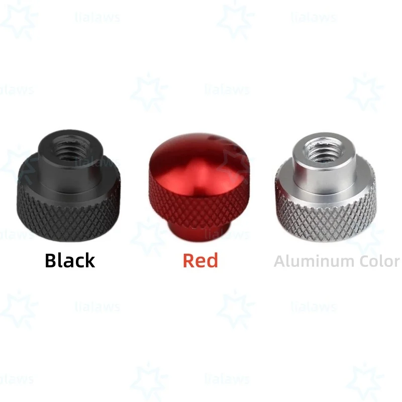 1Pcs Aluminum Alloy Round Head Knurled Thumb Nut M3 M4 M5 M6 Blind Hole High Step Hand Tighten Nut Black/Red/Aluminum Color