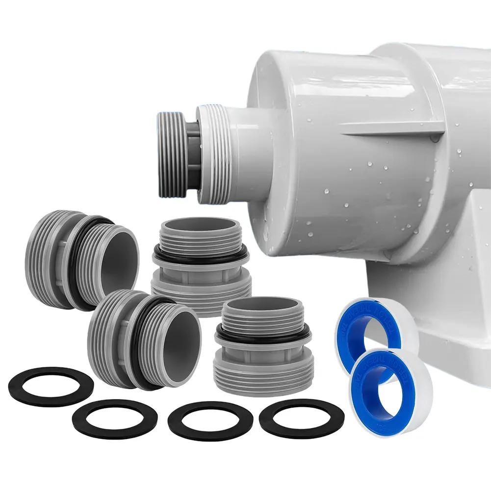 

4 Pack Pool Hose Adapter with Clamp Washer Pool Pump Connector Pool Filter Pump Hose Adapter for Inlet Outlet Ground Pools