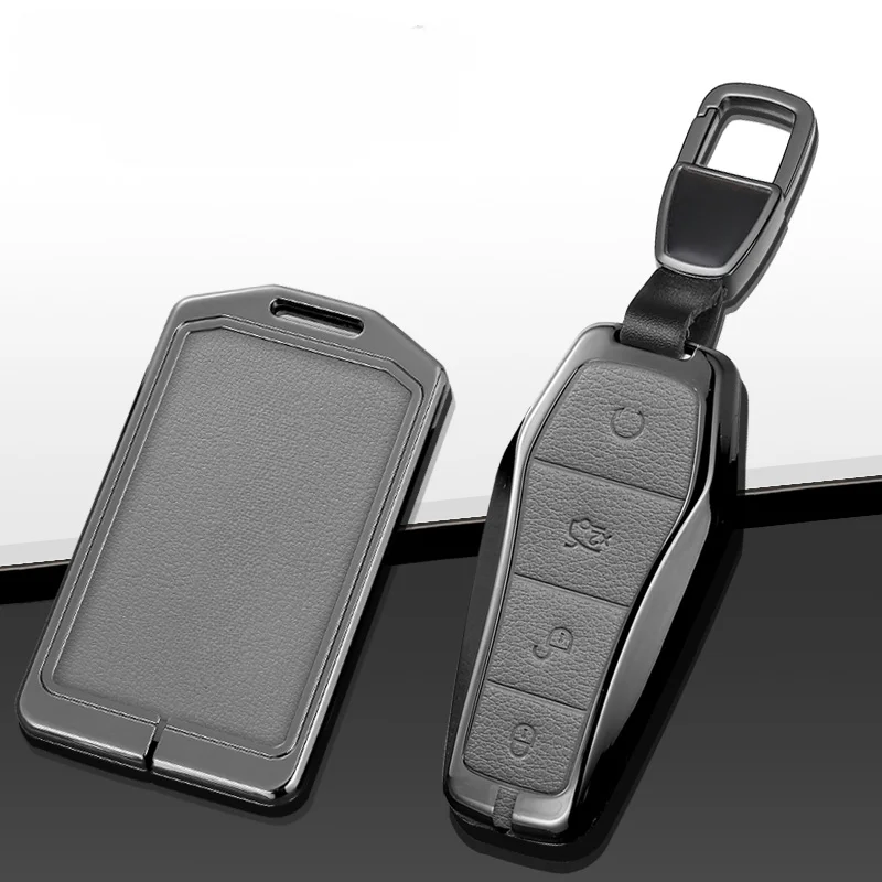 For BYD frigate 07 Tang Qin Yuan dmi dmp 2023 High grade leather metal card key case, Car remote control protective case