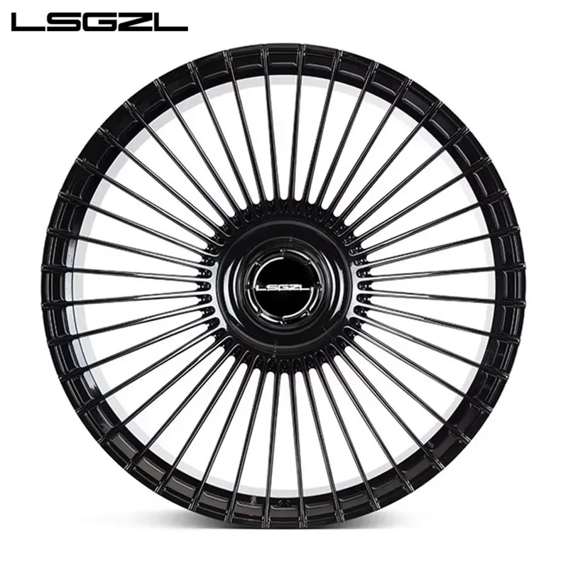 i Multiple Spokes Glossy Black Forged Alloy Wheel Rim for 5x114.3 5x120 5x130 15 18 19 20 21 22 23 24 26 Inch Car