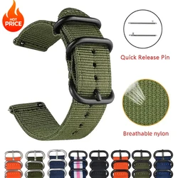 18/20/22/24mm Fabric Nylon Band for Samsung Galaxy Watch 7 6 5 4/6 Classic/5Pro Sport Loop Strap for Xiaomi Redmi 3 Active/Lite