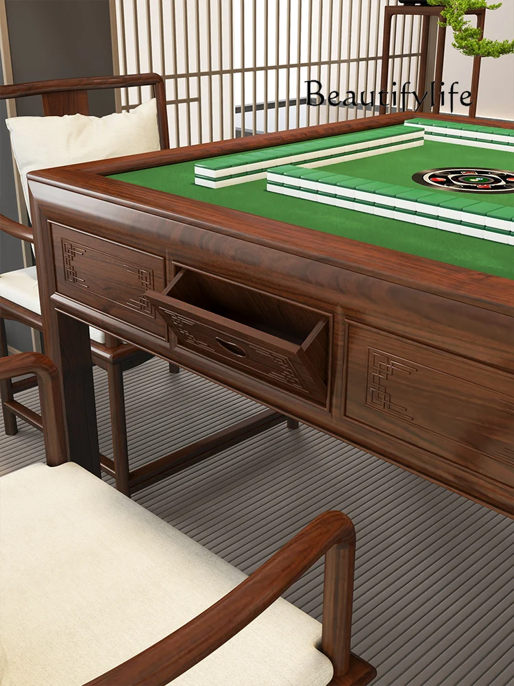 Dining Table Mahjong Integrated Automatic Chess and Card Playing Table Square Square Manual Rosewood Table Electric