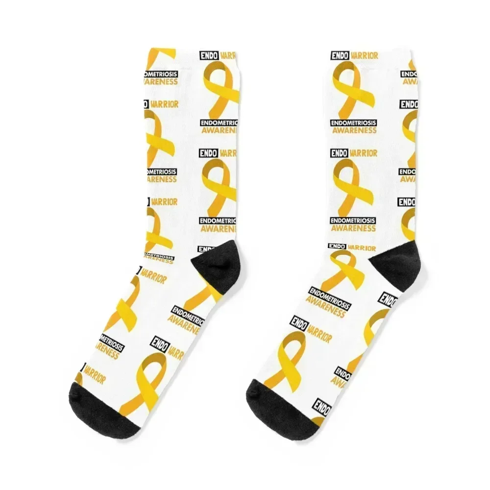 Endometriosis awareness ribbon Socks gift moving stockings Climbing Men Socks Luxury Brand Women's