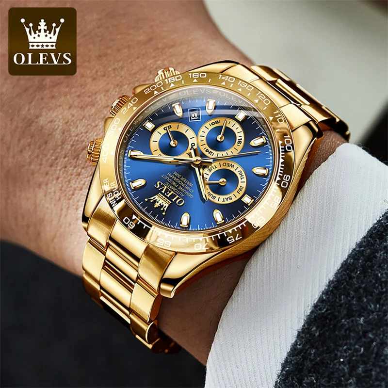 Luxury OLEVS Business Watches Mens Date Luminous Waterproof Automatic Mechanical Watch for Men Stainless Steel Reloj Hombre