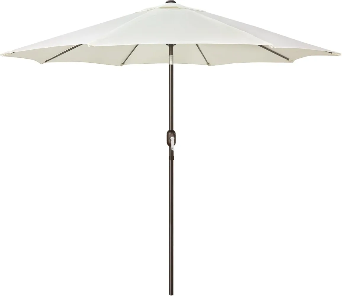 

9' Outdoor Table Umbrella – Market-Style with Crank Handle, Adjustable Tilt & 8 Sturdy Ribs for Patio, Deck or Garden