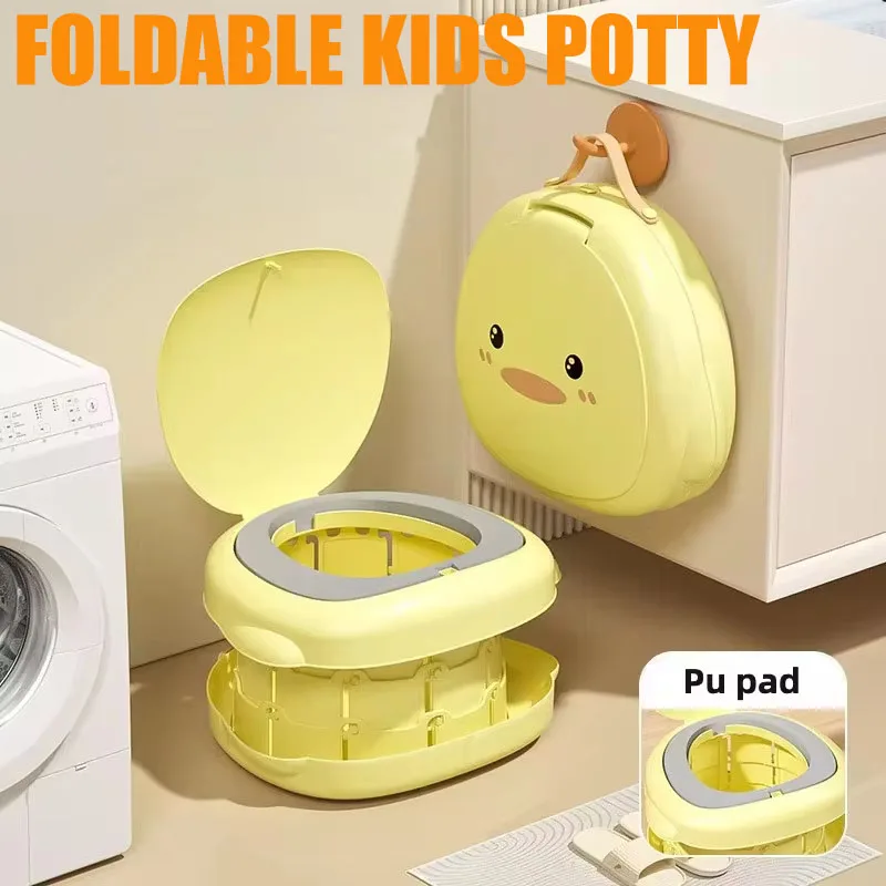 

Милый портативный детский горшок - дорожный горшок для мальчиков и девочек, портативный писсуар для детей, складной горшок для автокресла для малышей